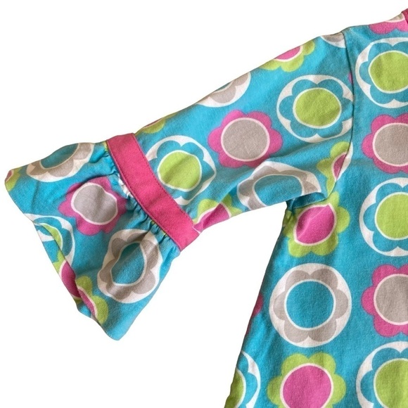 Chez Ami by Patsy Aiken Retro Style Bell Sleeve Floral Polka Dot Cotton Dress 6X - Picture 9 of 16